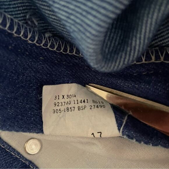 Vintage 80s Deadstock Lee Relaxed Riders High Waist Jeans Pepper Stretch Blue - Picture 9 of 9